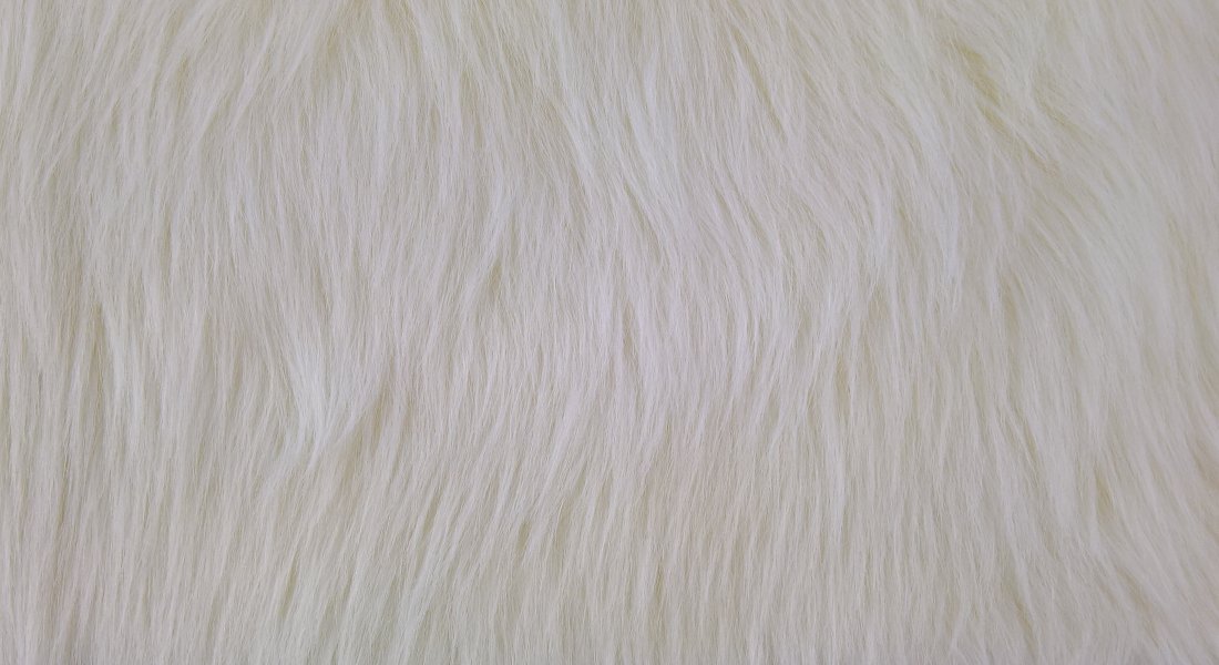 Kunstfell, creme, Flor 60 mm, Breite 150,
