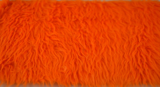 Preiswert Kunstpelz Stoff, langhaarig- orange, Flor 40 mm, Breite 160
