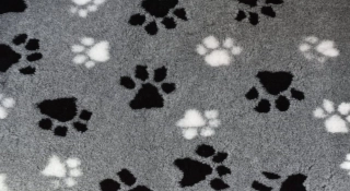 Hundematte, isolierend, grau mit weißem und schwarzem Pfotenabdruck